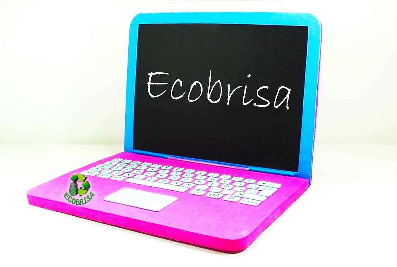 Laptop de juguete con cartón