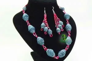 Collar y pendientes con Jeans