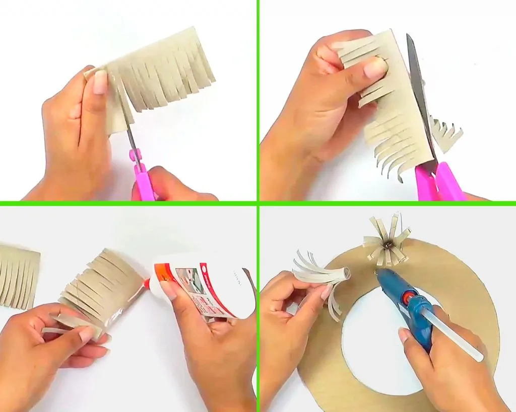 Adornos navideños reciclados con tubos de cartón