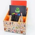 Organizador de escritorio con cartón